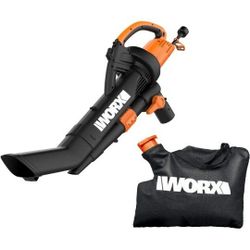WORX WG509 12 Amp TRIVAC 3-in-1 Electric Leaf Blower with All Metal Mulching System

