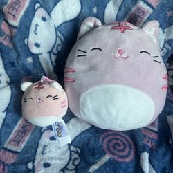 Matching Stuff Animal Plushies, Cat Theme, Pink 