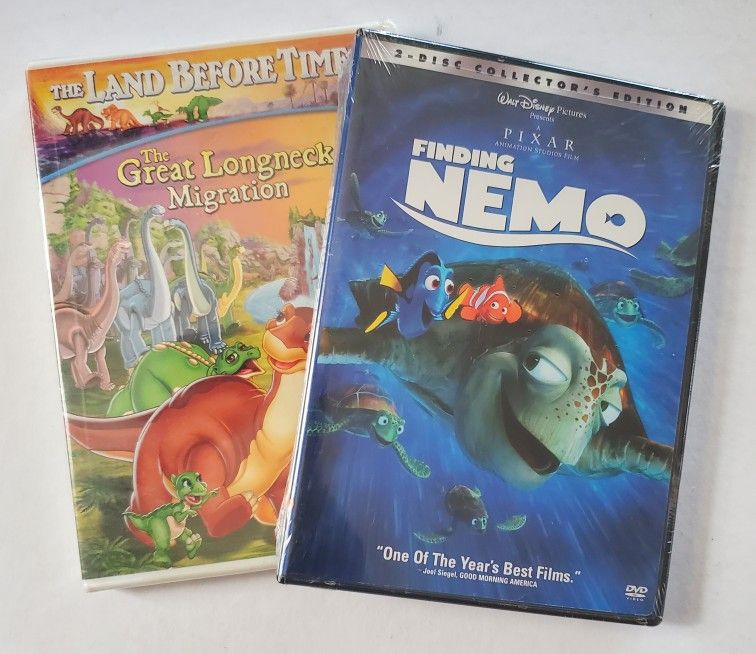 Disney Pixar Finding Nemo + The Land Before Time X Great Longneck Migration Kids Family DVD