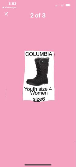 Columbia BRAND  SNOW BOOTS  OR RAIN  Youth Size 4. & also Fits women Size 6  ( 25$ )FIRM PRICE 