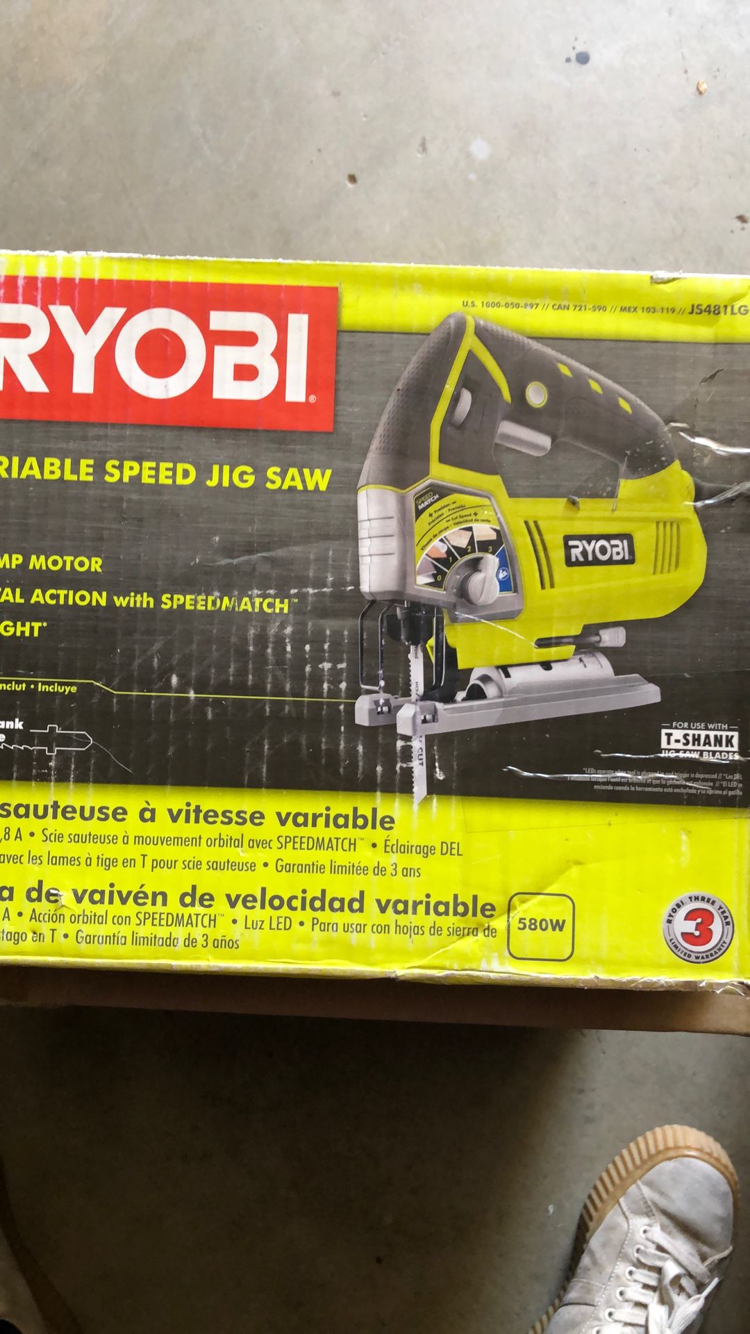 580 V Bariable Speed Jig Saw
