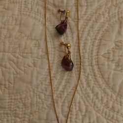 Necklace & Earrings with Polished Stones