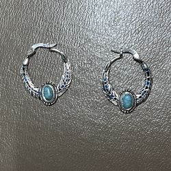 925 Sterling Silver And turquoise Earrings 