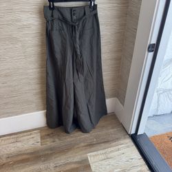 Free People Wide Leg Olive Green Pants Sz M