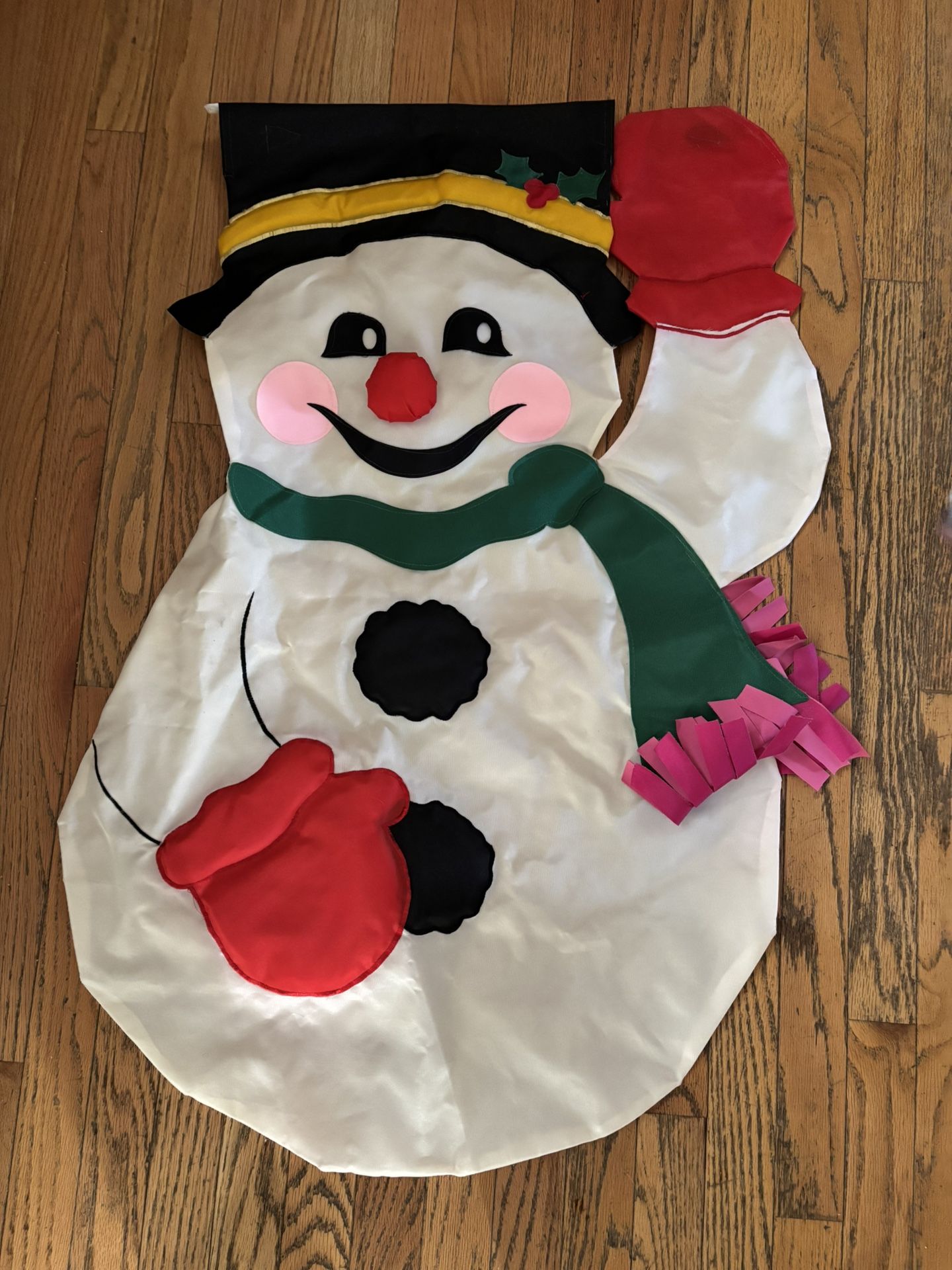 Vintage 90s Double Sided Large Outdoor Christmas Holiday Frosty Snowman Flag