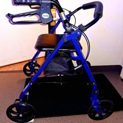 Drive Brand Medical Walker Dual Locking Brakes Dark  BLUE Beauty 💙 👌 😍 Like New¤ Condition ☆ Has Storage Bag  300 Pounds Capacity Rating 😀 Near Mi