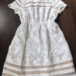 Motherhood Maternity Dress White Lace 