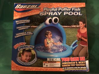 NEW Playful Puffer fish spray pool with canopy