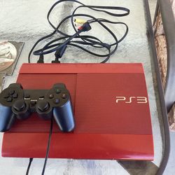 PS3 Red With Games