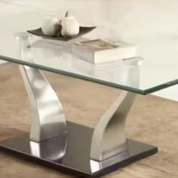 Glass coffee table and two end tables. 3 piece set Used