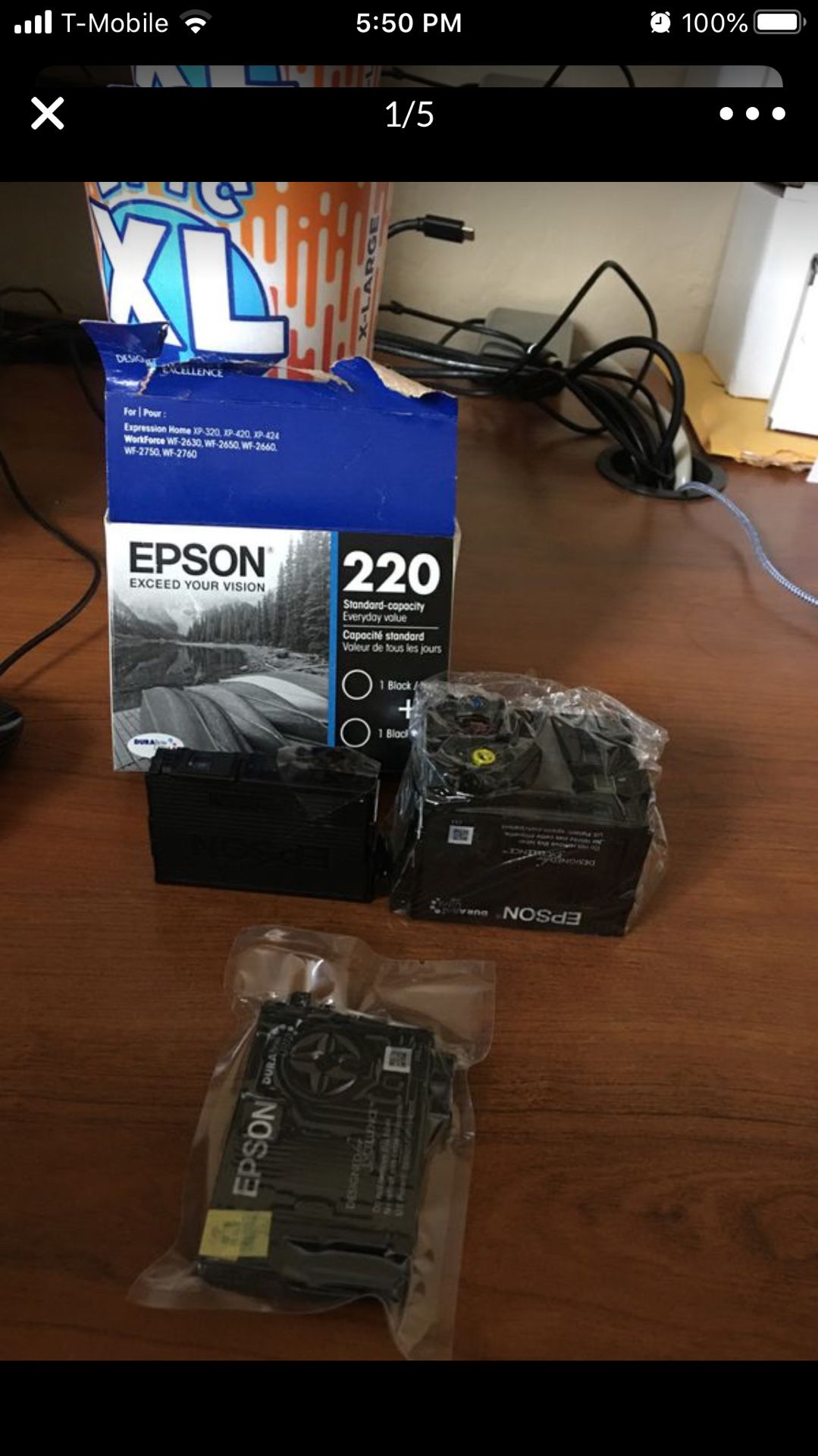 Epson 220 Ink Opened Color and fully sealed black