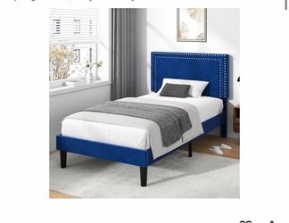 Blue bed frame