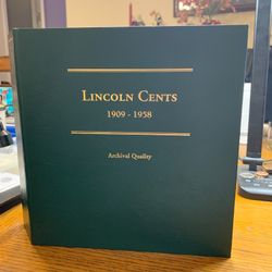 Littleton Wheat Penny Album With (129) Coins