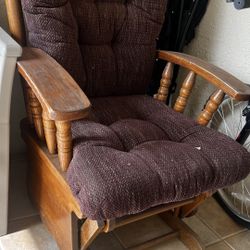 Hard Wood Rocking Chair With Gliding Foot Rest