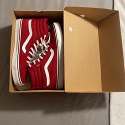 Red High top Vans Size 13 With Box