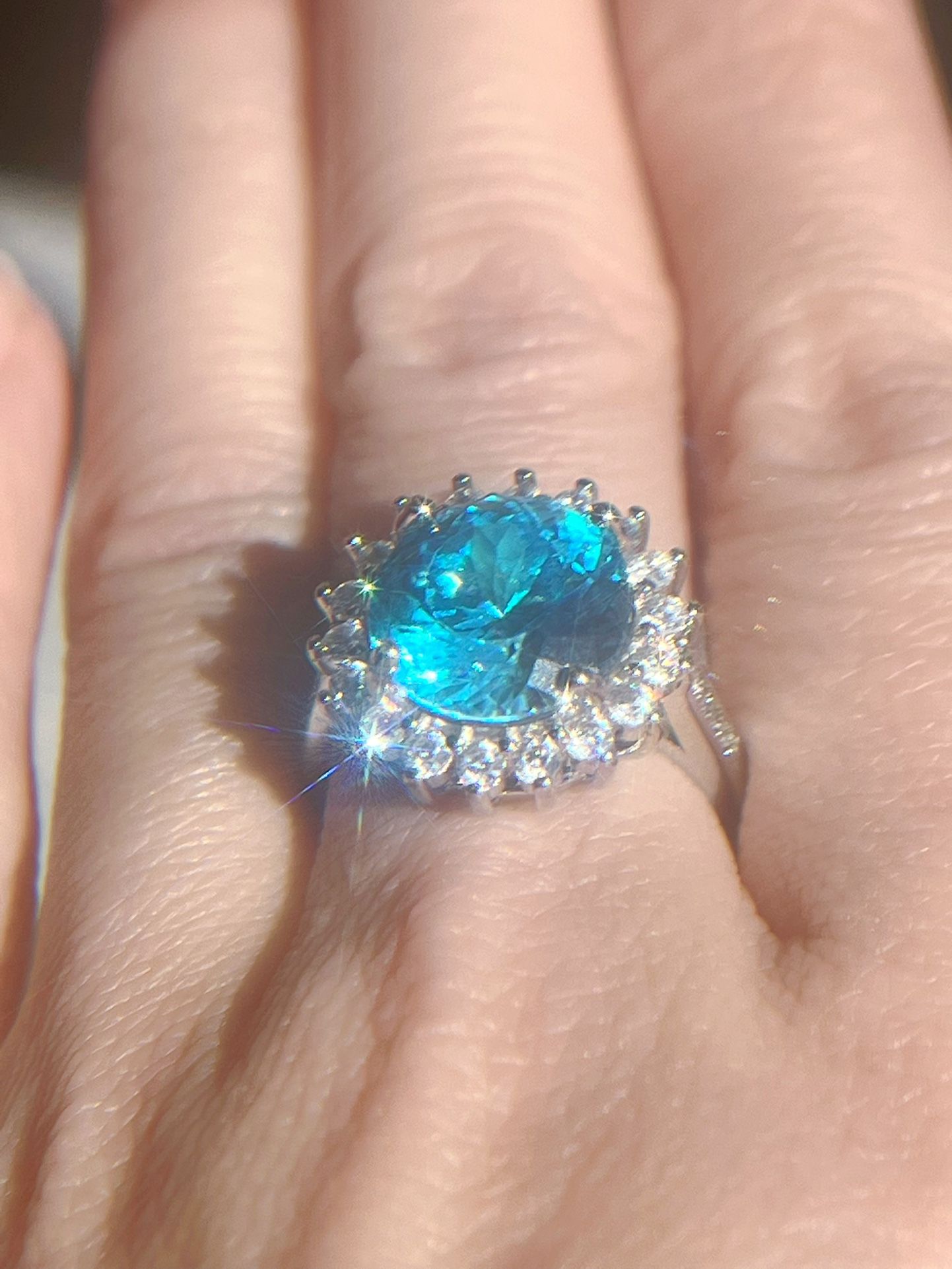 5ct Round Cut Lab-created Diamonds Ring/ Platinum PT950 sparkle ring