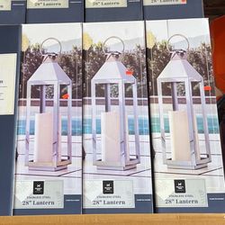 28 Stainless Steel Lantern - Silver Brand New In Box