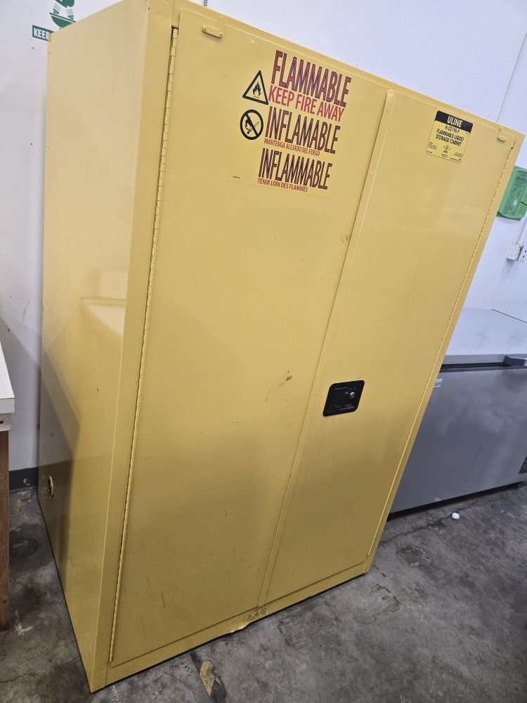 Yellow Uline 90 GALLON Flammable Storage Cabinet