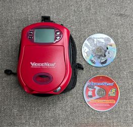Hasbro VideoNow Personal Video Player Red w/ 2 Discs Case Parts Repair