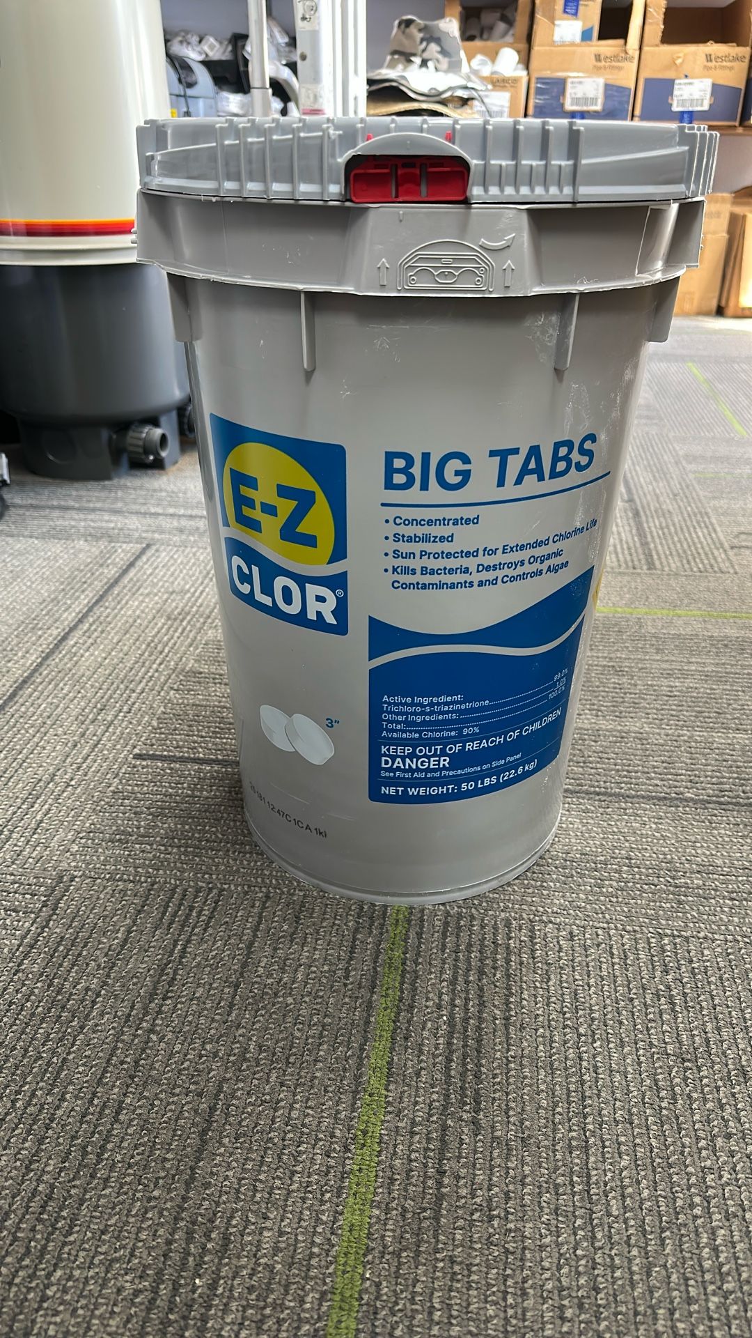 Tabs 3-inch chlorine tablets E-Z Clor 50 lbs 