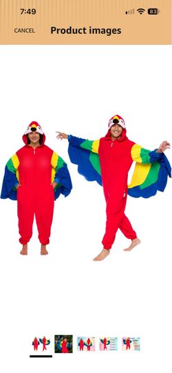 Parrot Onesie Costume Adult Size M