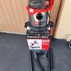 PORTER-CABLE PCX18406-5B 5 Gallon 4HP Wet/Dry Shop Vac Vacuum w/ Hose & Nozzles
