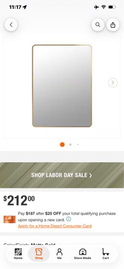Matte Gold Rectangular Wall Mirror