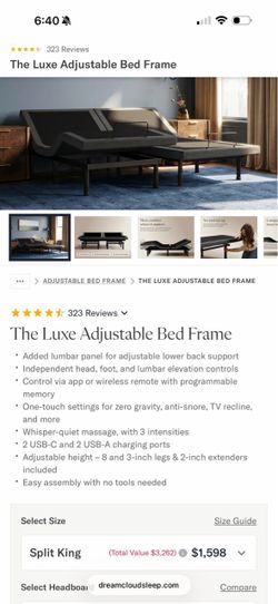 Adjustable bed frame, king and full