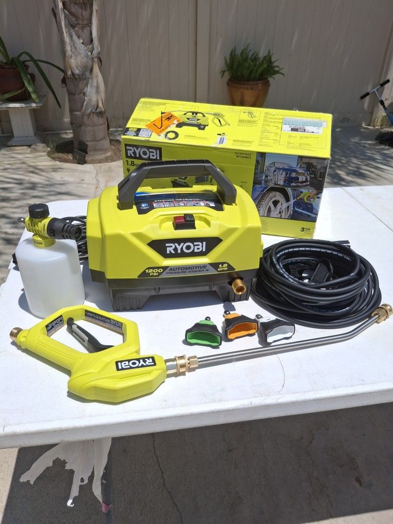 Ryobi 1200 Psi 1.8 Gpm Electric Automotive High Flow Pressure Washer