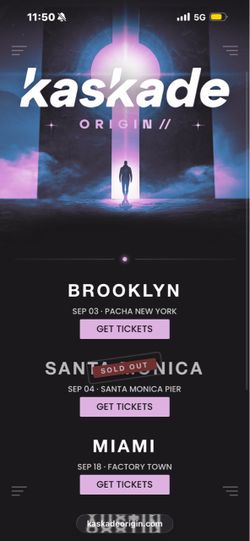Kaskade Origin Santa Mónica 9/4/2026
