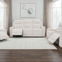 3PCS CHENILLE POWER RECLINING SOFAS SET (CO610151) $1749 FREE LOCAL DELIVERY  