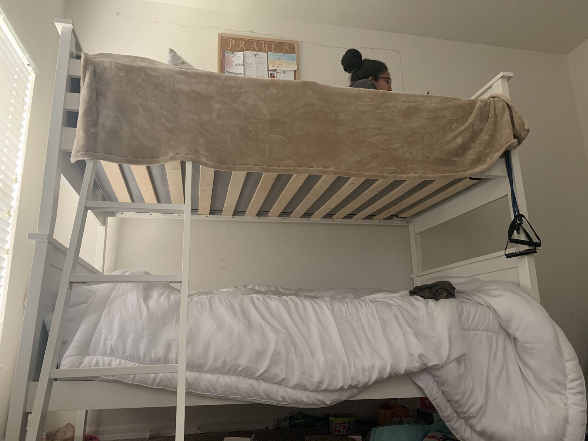 White Wooden Ashley's Furniture Bunk Bed
