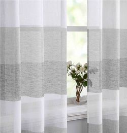 2 Sets of Farmhouse Sheer Curtains