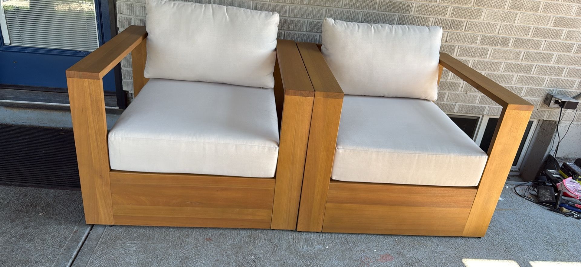 AllModern Emmett Eucalyptus Outdoor Lounge Chair set of