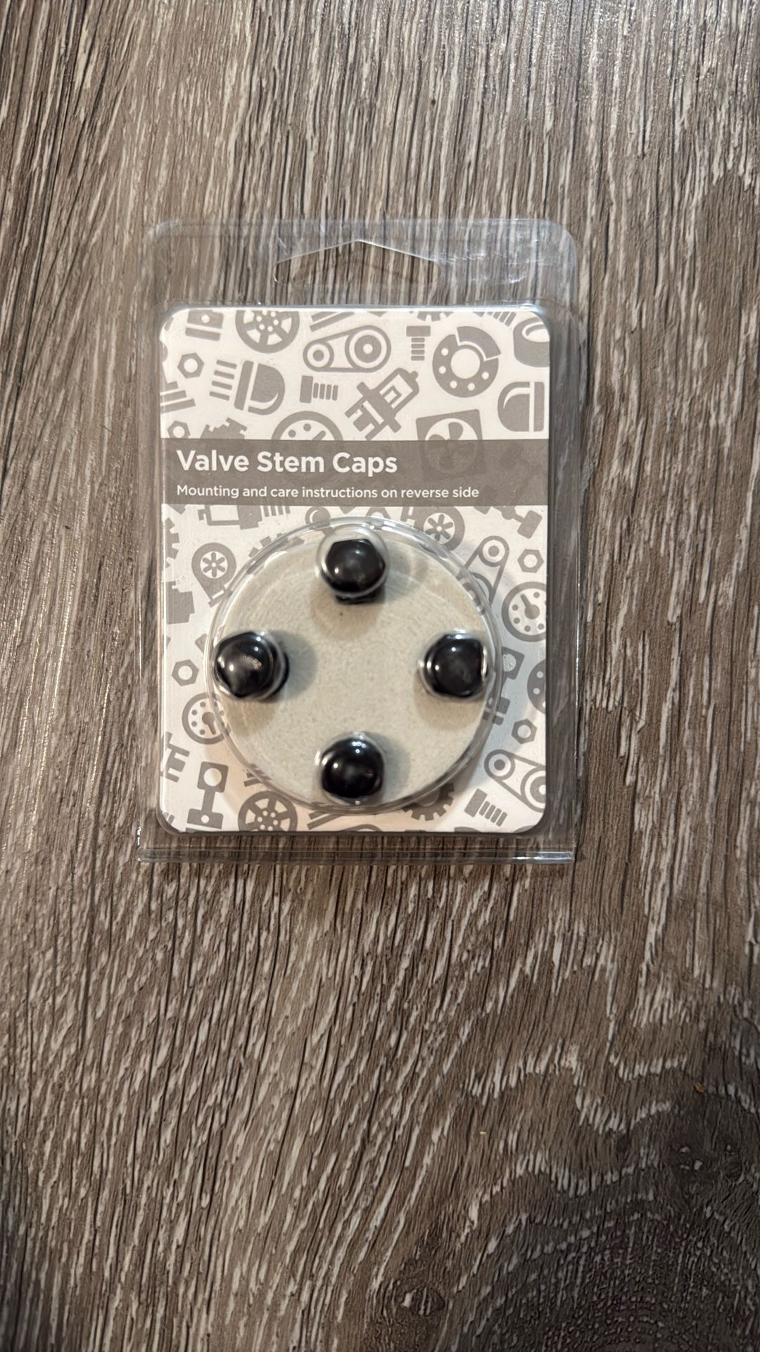 Black Hexagon Shape VCD Valve Stem Caps