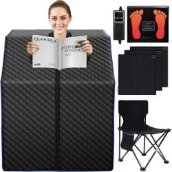 Infrared Sauna Box for Home, Portable Personal Dry Sauna for Weight Loss and Detox, Carbon Crystal Heating, 9 Levels, 3.3'x2.9'x2.6'
