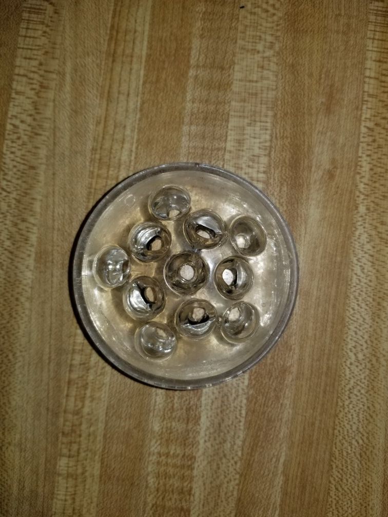Vintage Clear Glass Floral Frog - 11 Hole