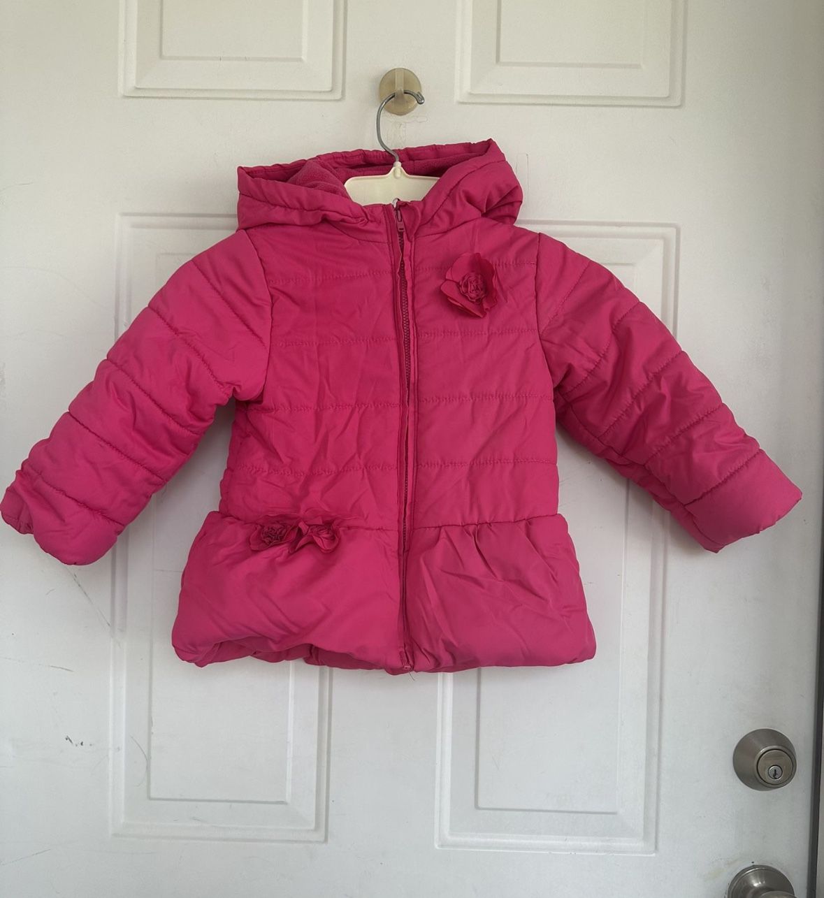 Little me Toddler Girl Jacket Pink Puffer Coat size 3T