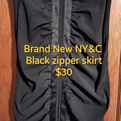 Brand New With Tag NY & Company Black Zipper Skirt 