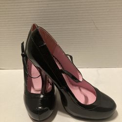Leg Avenue Woman’s Black Mary Jane Heels Shoes Size 6 Costume Sexy Halloween