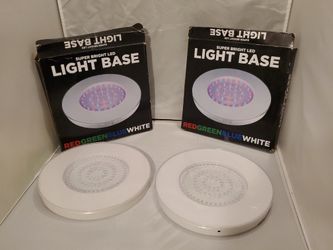 Lot of 2 Fortune LB-RGBW-10 Super Bright 80 LED Light Base 10-1/4" Diameter x 1"