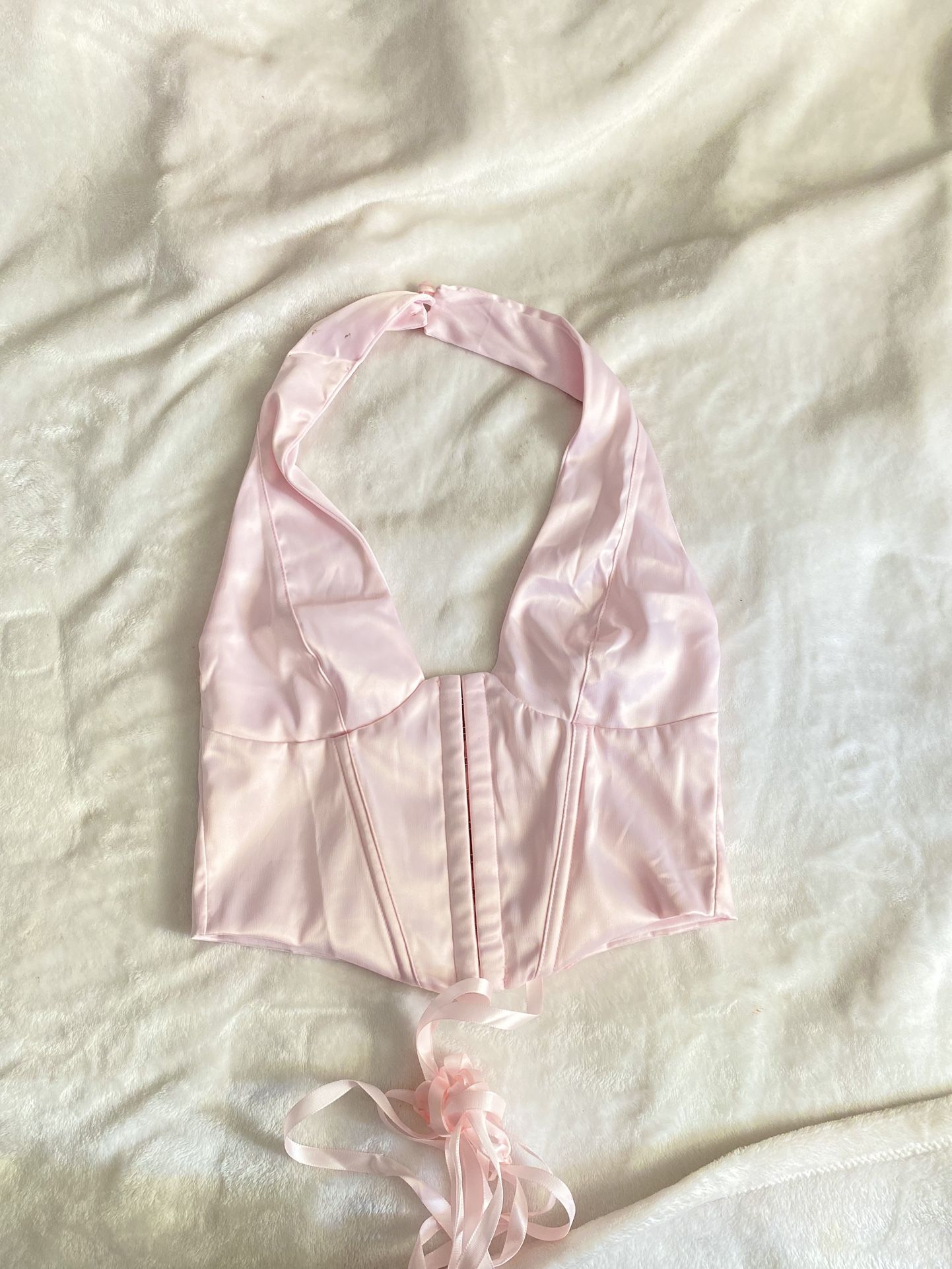 Silky Halter Corset Top