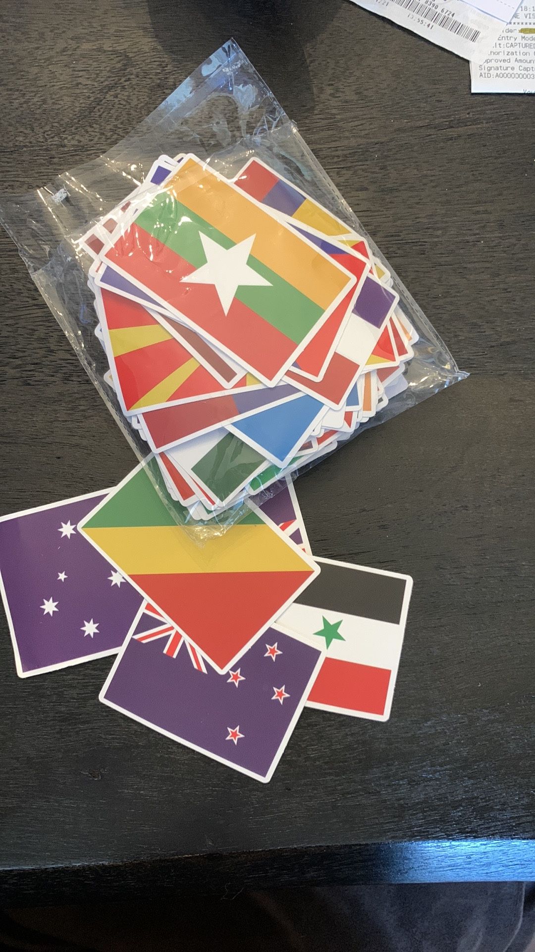 100 pack National Flag Stickers for water bottle/laptop/cooler/guitar/skateboard