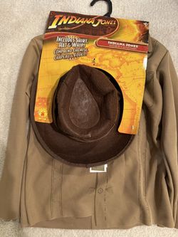 NEW Kids Indiana Jones Shirt And Hat Halloween Costume For Ages 6 And Up