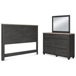 Nanforth King/California King Panel Headboard with Mirrored Dresser Huge Bargain Bash