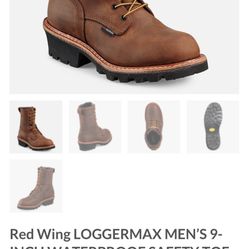 Red Wing LOGGERMAX MEN’S 9-INCH WATERPROOF SAFETY TOE BOOT