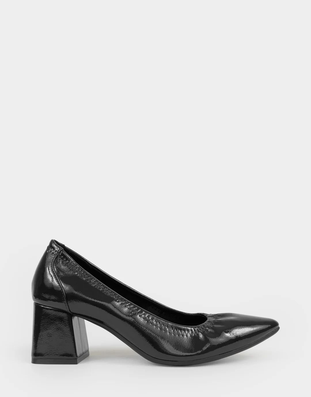 Comfortable Women's Pump In Black Patent Faux Leather