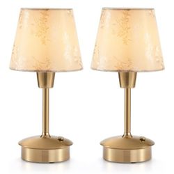 UMEXUS 2 Pack Small Cordless Table Lamp for Restaurant Dinner Table, 5200mAh Battery Operated Touch Lamps, Rechargeable Dimmable Portable Night Light