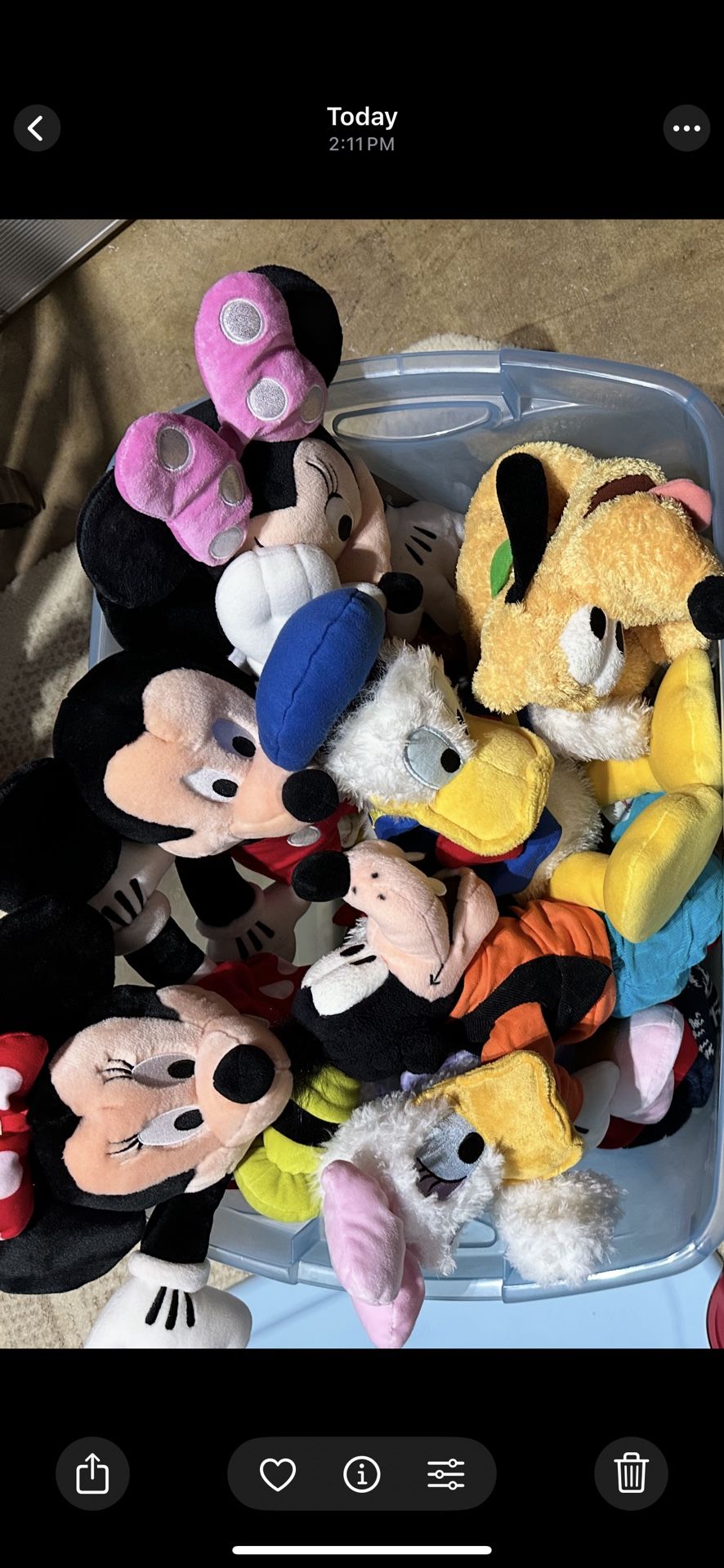 Tub Of Disney Stuffed Animals