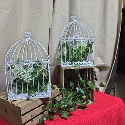 2 Wedding Bird Cages With Flowers 
